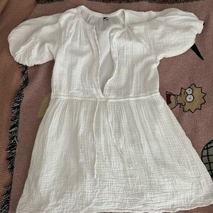 Old Navy White Cotton Dress Small - image 1